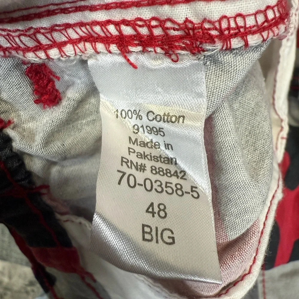 King‎ Size Cargo Shorts Mens 48 Big Red Camo Military Utility Elastic Waist